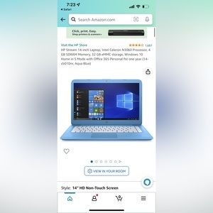 HP STREAM Black Laptop with Charger Barely Used